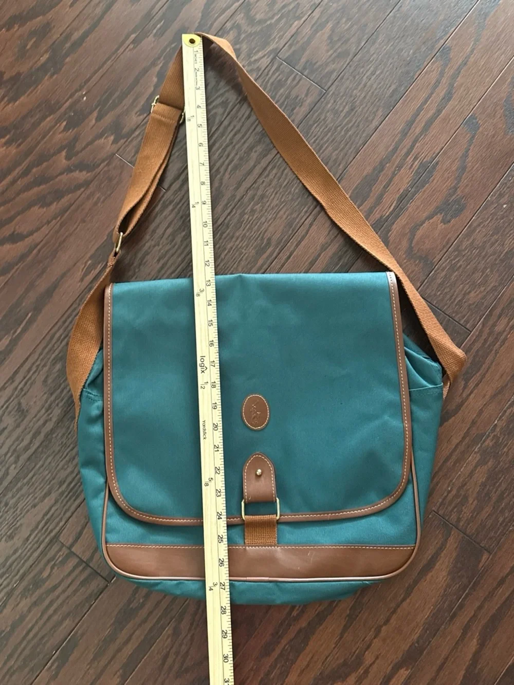 Vintage Ralph Lauren polo green Canvas Messenger Crossbody bag travel preppy